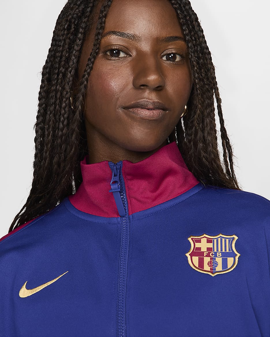 Veste de foot nationale Nike Dri-FIT FC Barcelona Academy Pro Domicile pour femme - Deep Royal Blue/Noble Red/Club Gold