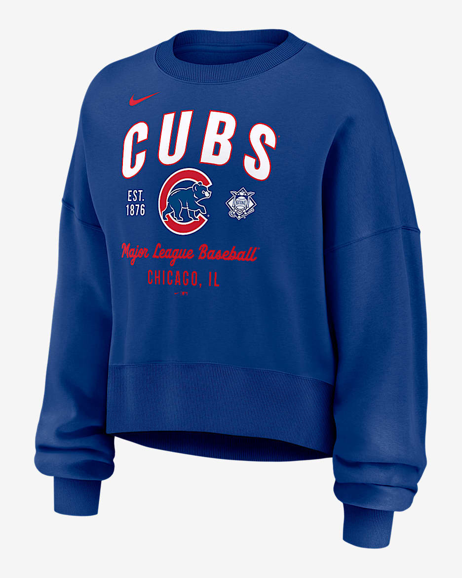 Chicago Cubs Women's Nike MLB Pullover Crew - Navy