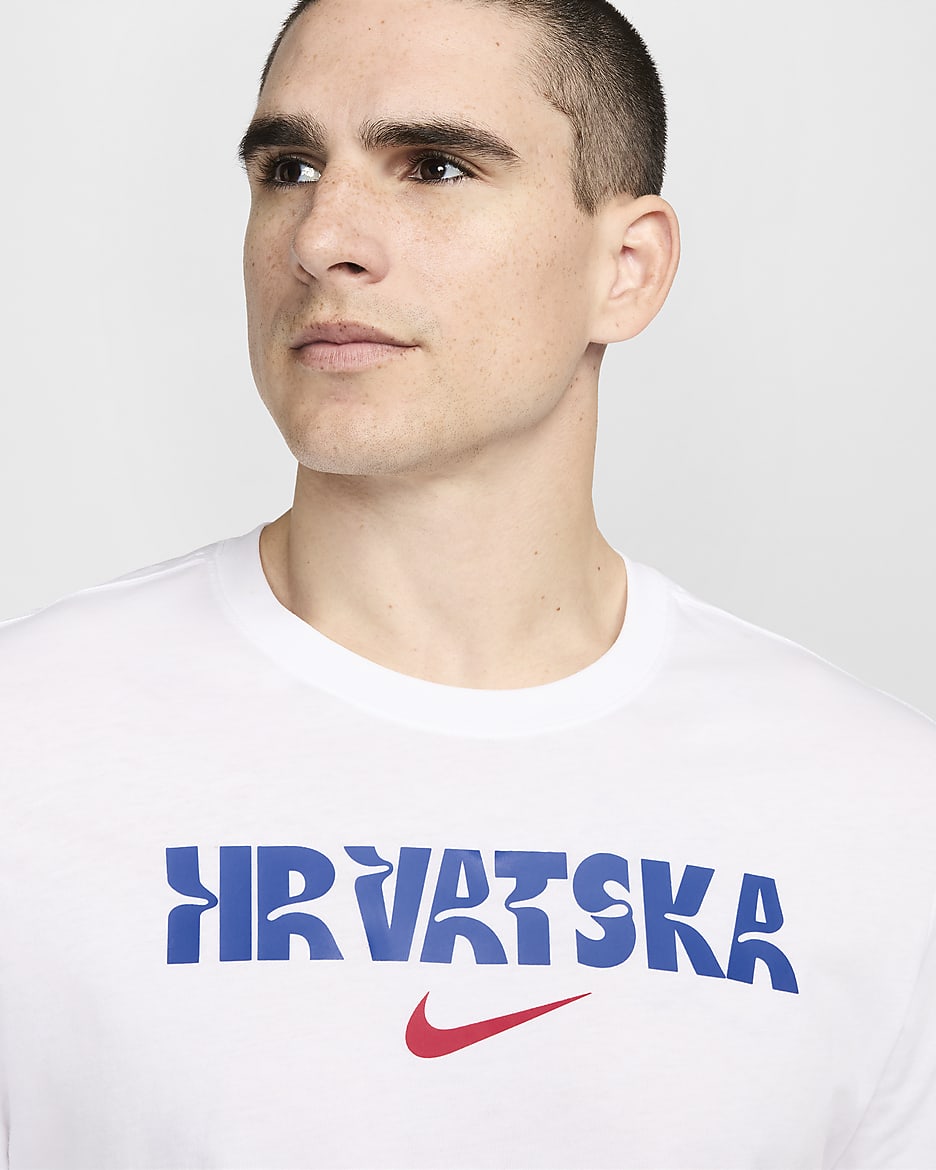 T-shirt Nike Football Croatie Crest pour homme - Blanc/University Red