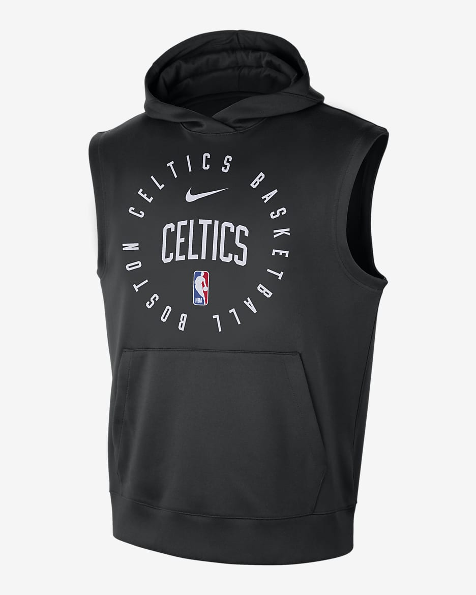 Boston Celtics Spotlight Nike Dri-FIT NBA-s ujjatlan, kapucnis férfipulóver - Fekete/Fehér