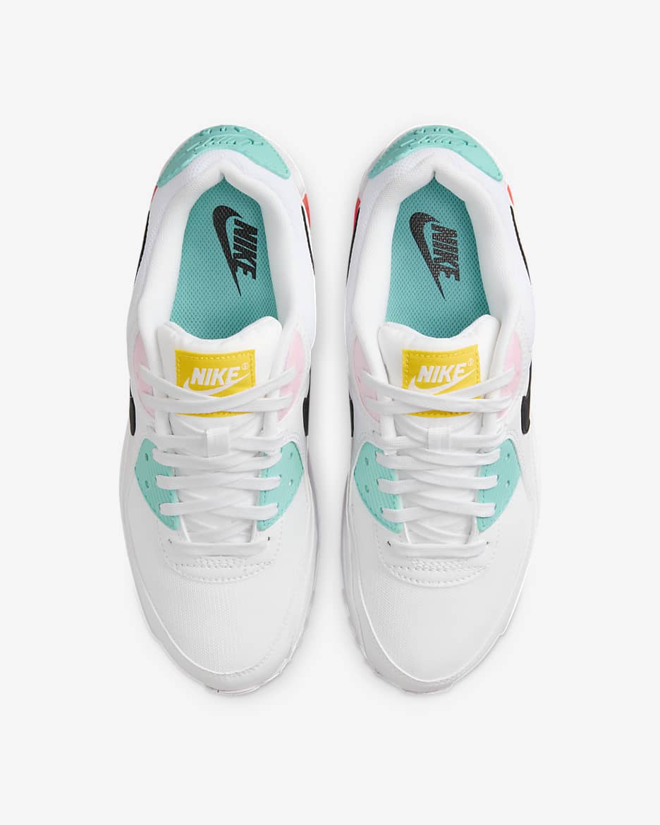 Nike Air Max 90 Women's Shoes - White/Pink Foam/Bright Crimson/Black