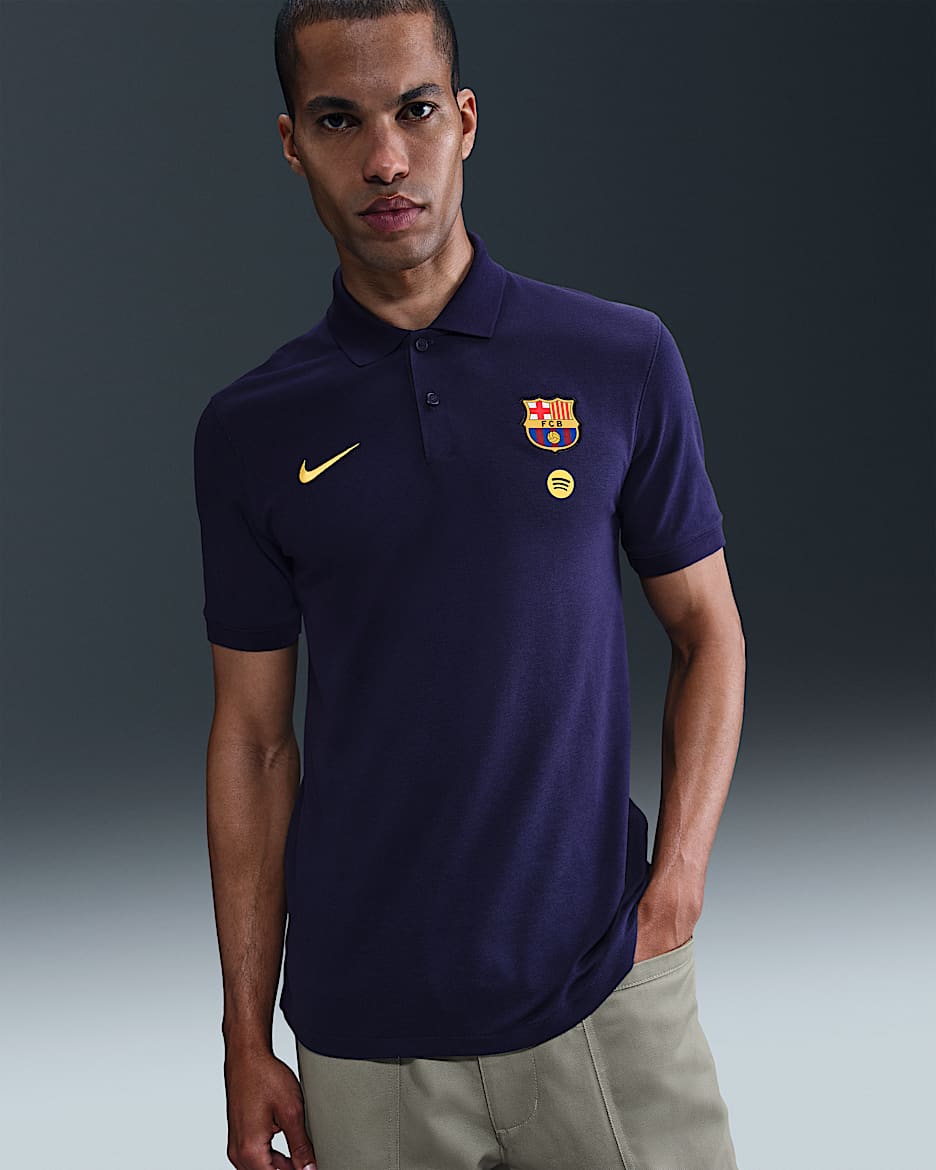 Polo da calcio Nike Dri-FIT FC Barcelona The Nike Polo – Uomo - Imperial Purple/Imperial Purple/Midwest Gold