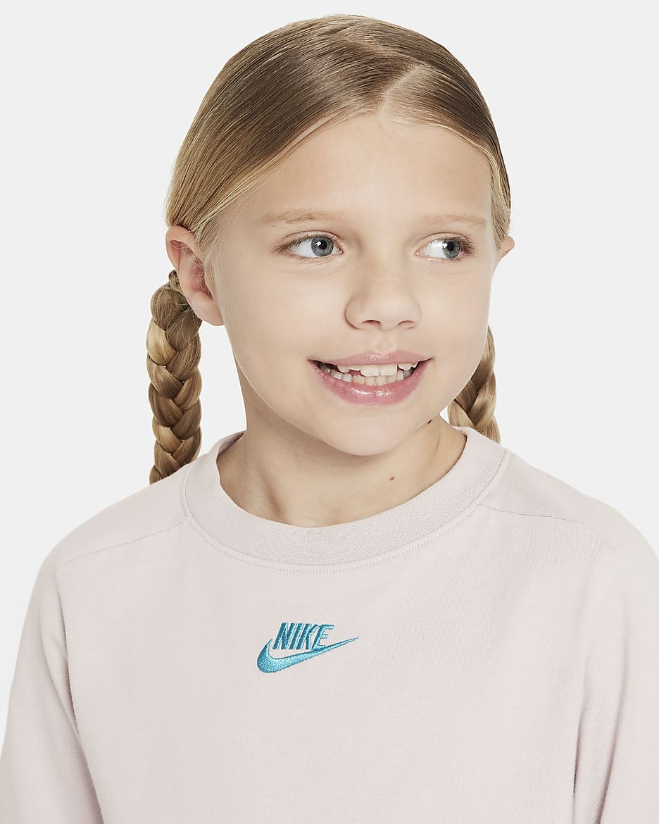 Haut à manches courtes Nike Sportswear pour Fille plus âgée - Platinum Violet/Aquamarine