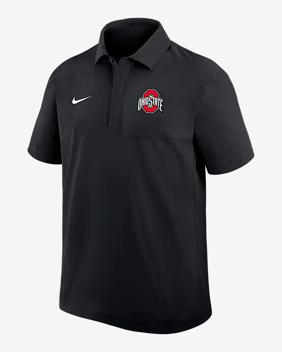 Polo universitario Nike Dri-FIT para hombre Ohio State - Negro