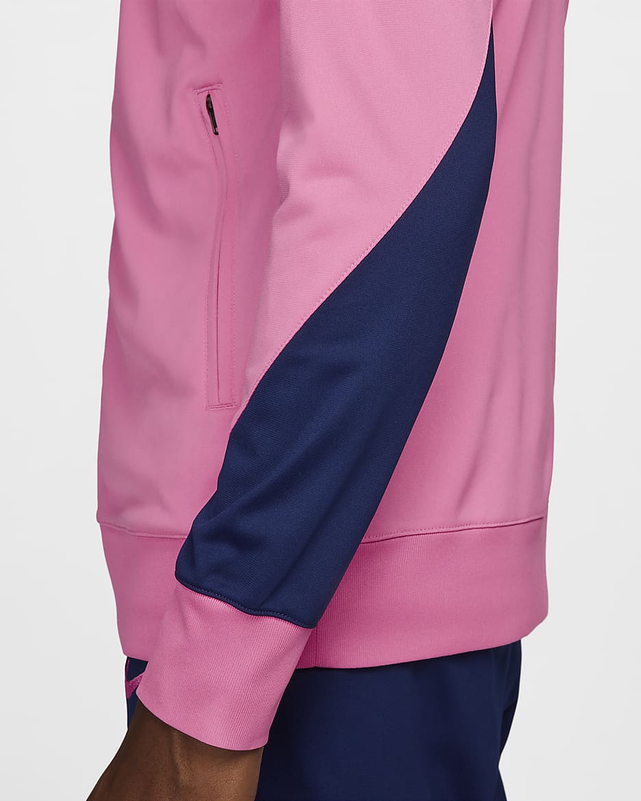 3e survêtement de foot en maille Nike Dri-FIT Atlético Madrid Strike pour homme - Pink Glow/Blue Void/Blue Void