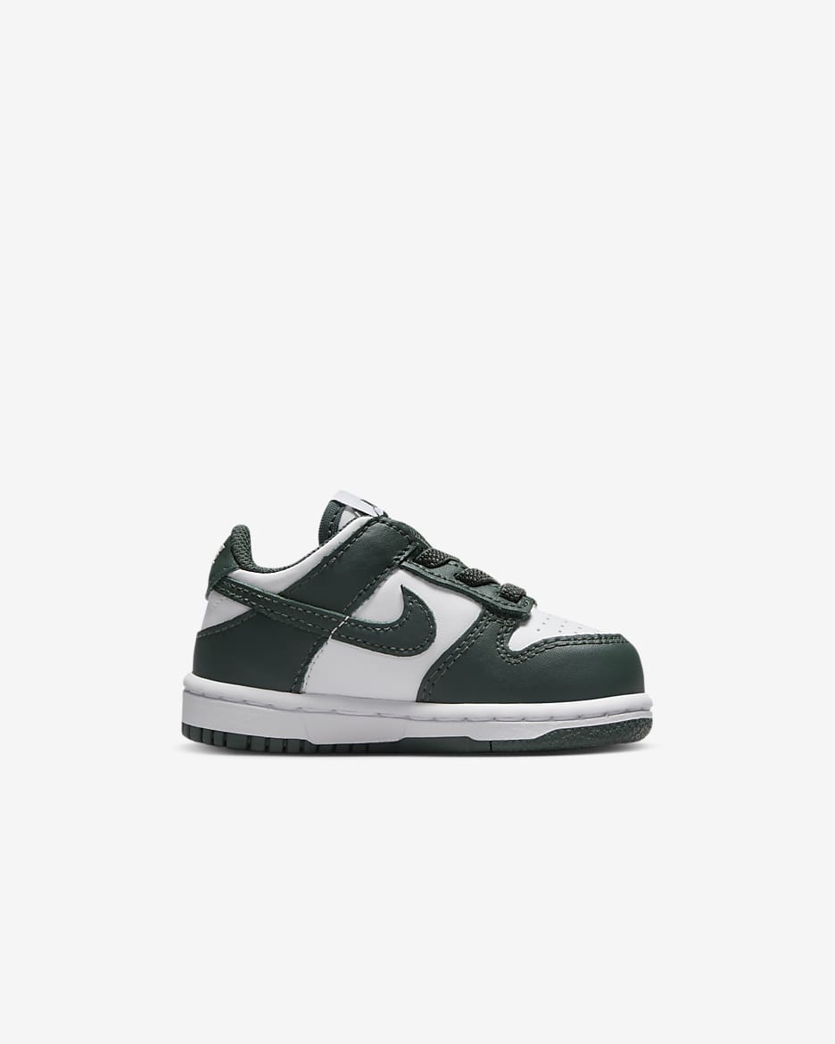 Nike Dunk Low Baby/Toddler Shoes - White/White/Vintage Green