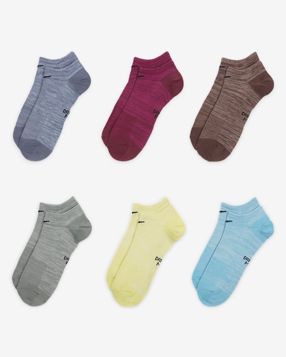 Nike Everyday Lightweight No-Show Training Socks (6 Pairs) - Multi-Colour