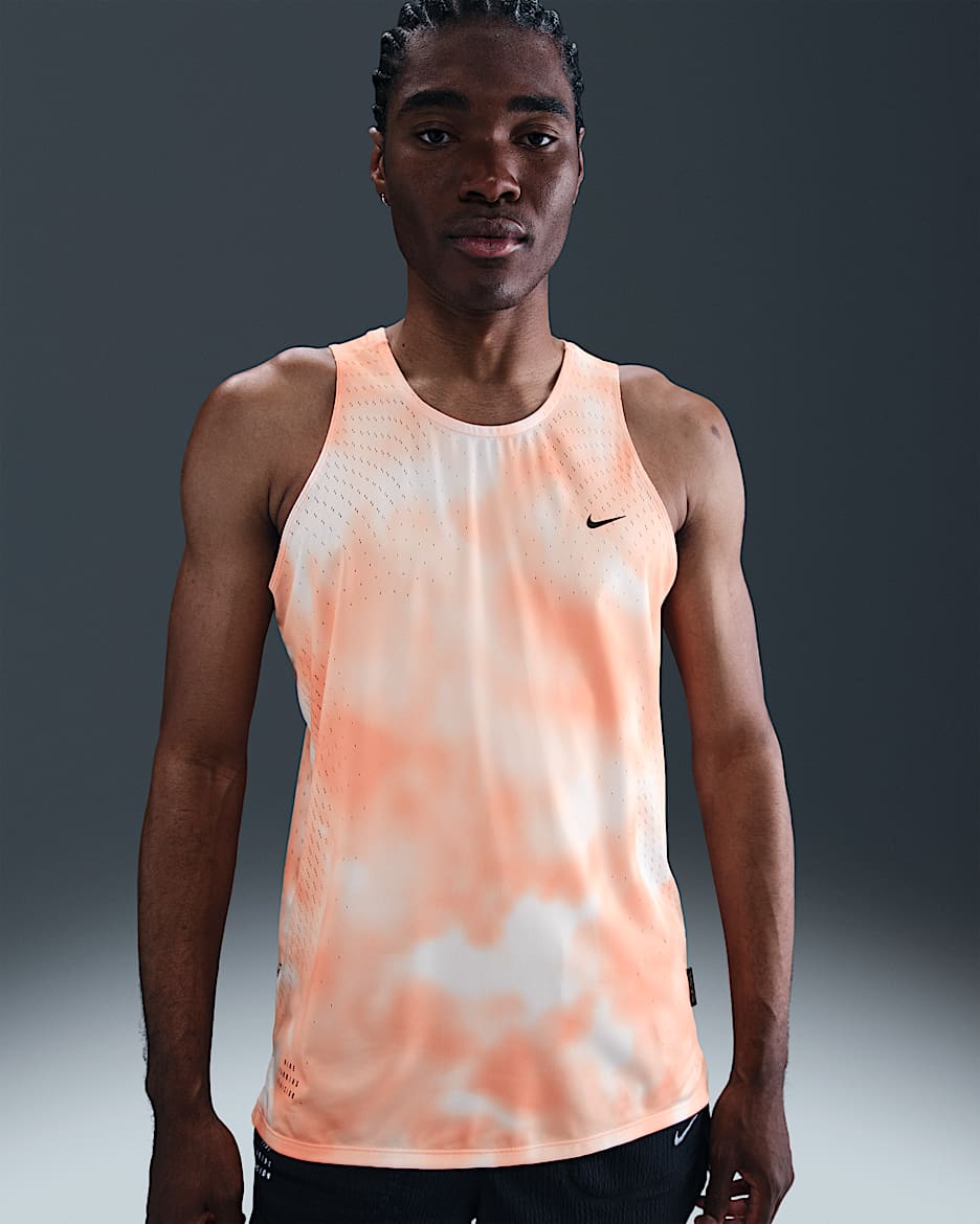 Nike Running Division Breathe Men's Dri-FIT ADV Running Tank Top - Apricot Agate/Black