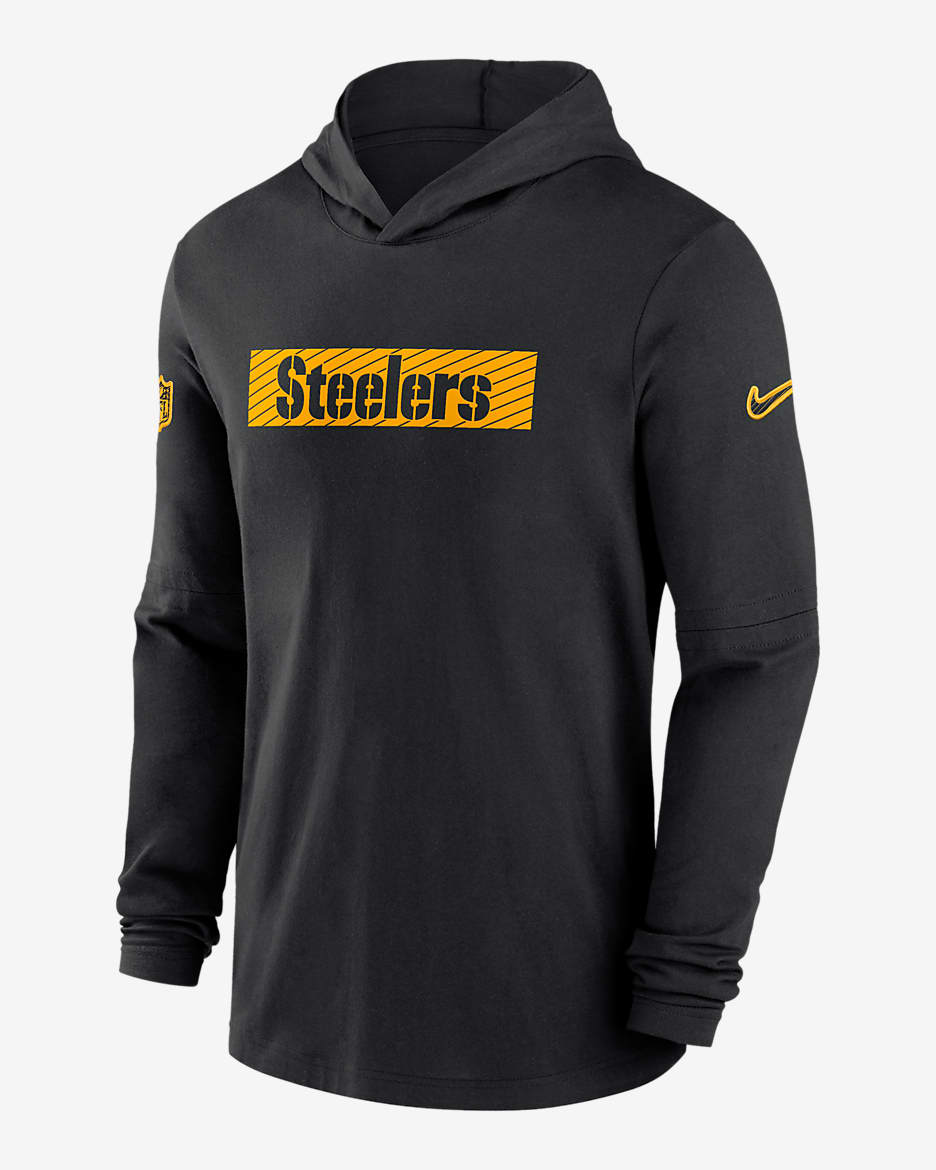 Pittsburgh Steelers Sideline Men's Nike Dri-FIT NFL Long-Sleeve Hooded Top - Black