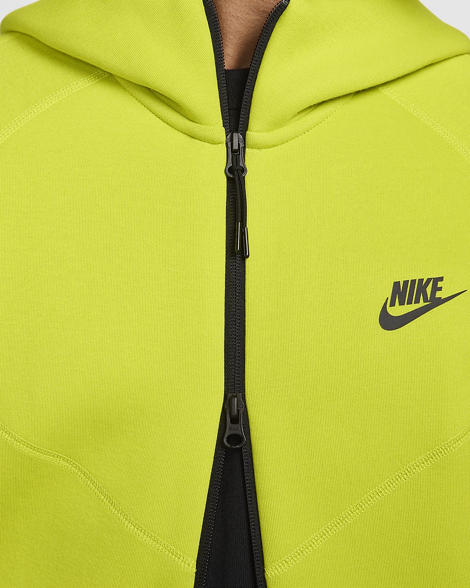 Sudadera con gorro de cierre completo para hombre Nike Sportswear Tech Fleece Windrunner - Cactus brillante/Negro