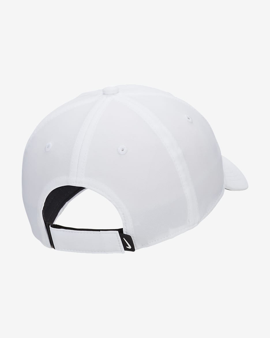 Nike Dri-FIT Club Structured Swoosh Cap - White/Black