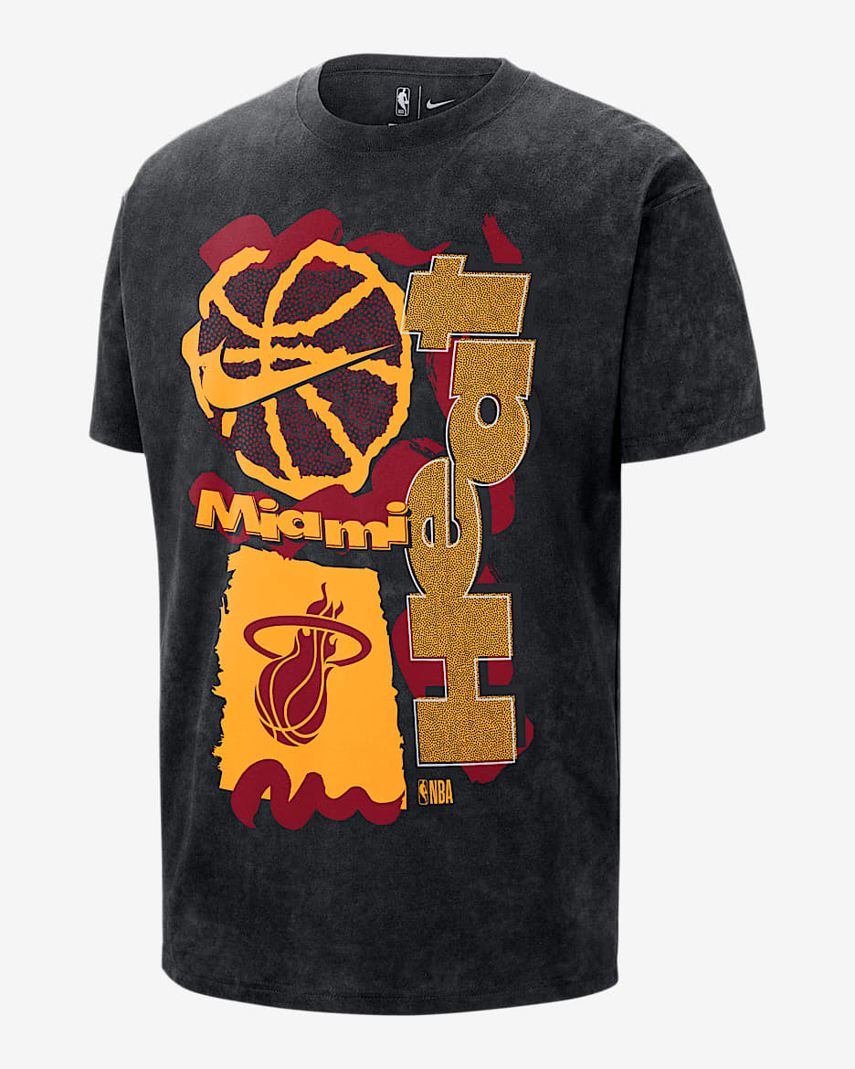 Miami Heat Courtside Men's Nike NBA Max90 T-Shirt - Black/Black