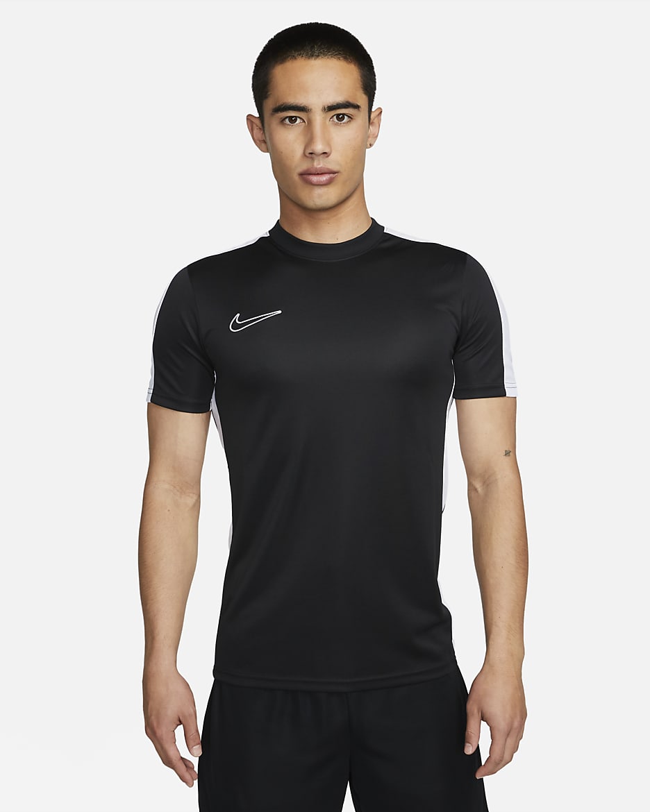 Nike Dri-FIT Academy 男款短袖足球上衣 - 黑色/白色/白色