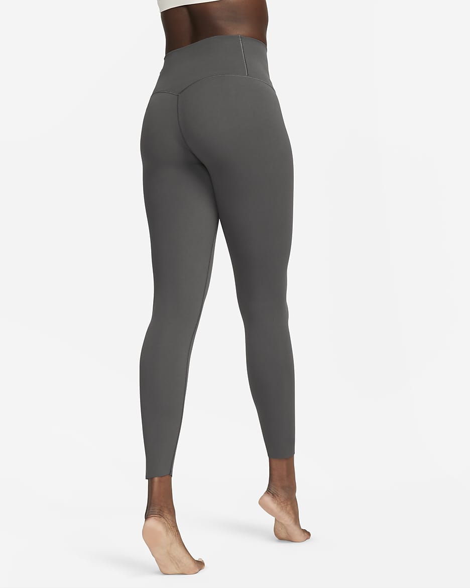 Mallas de 7/8 de tiro alto de sujeción suave para mujer Nike Zenvy - Ceniza medio/Negro