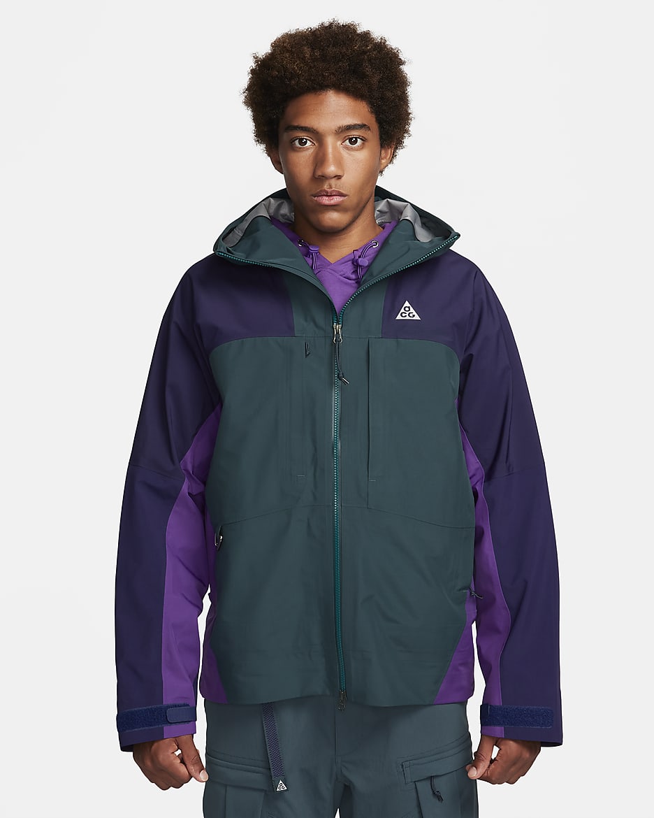 Nike ACG Storm-FIT ADV GORE-TEX "Misery Ridge" Men's Jacket - Deep Jungle/Purple Ink/Purple Cosmos/Summit White