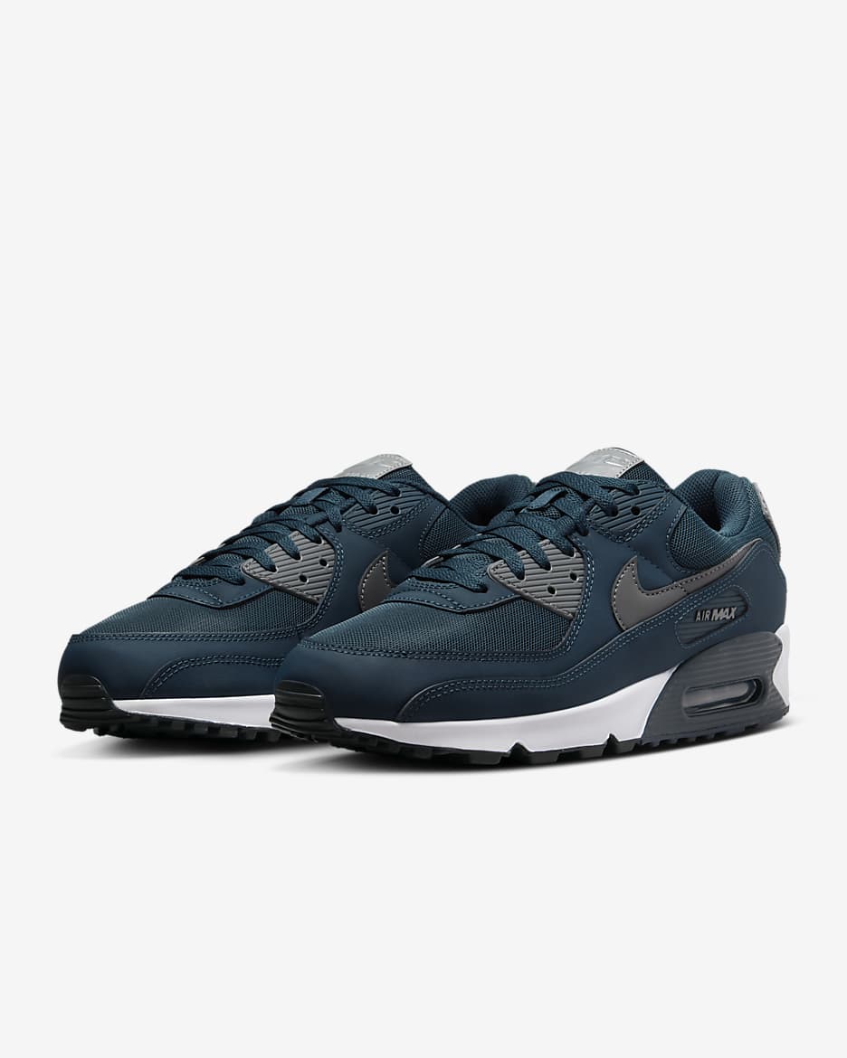 Buty męskie Nike Air Max 90 - Armory Navy/Biel/Czerń/Iron Grey