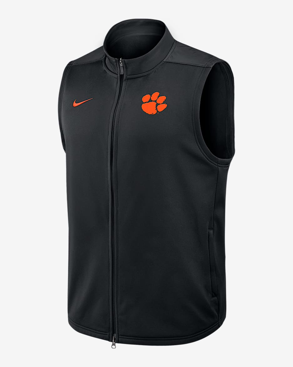 Clemson Victory Men's Nike Therma-FIT College Full-Zip Vest - Black