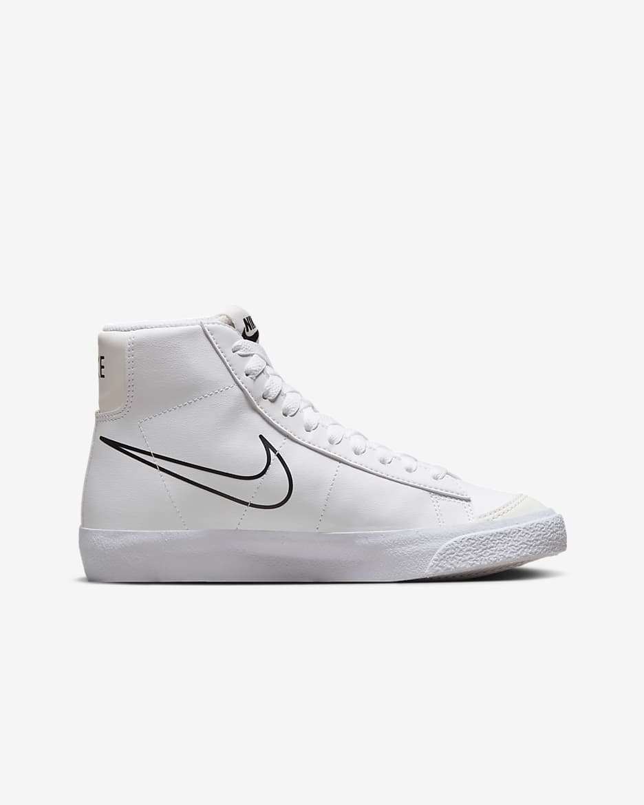 Nike Blazer Mid Next Nature Older Kids' Shoes - White/Bright Mandarin/Medium Ash/Black