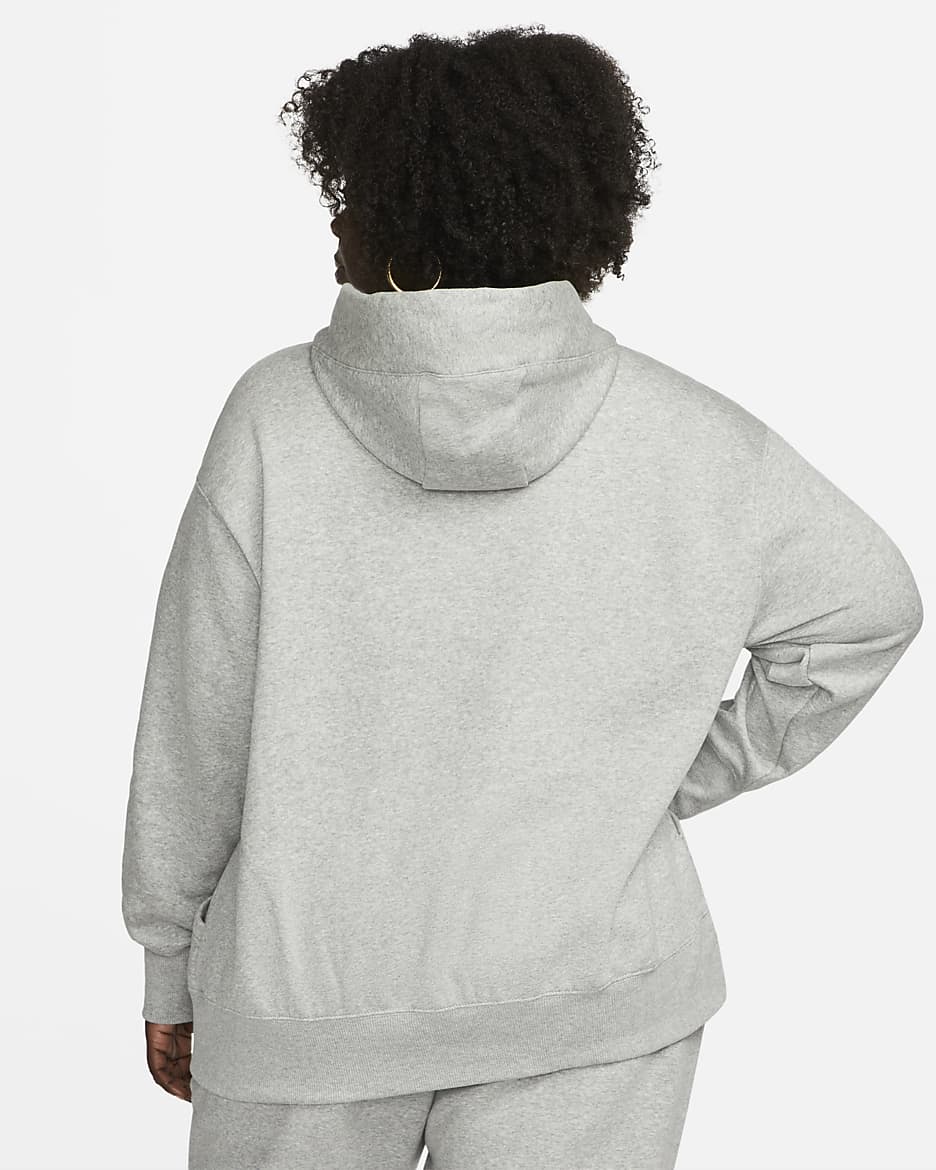 Nike Sportswear Phoenix Fleece Women's Oversized Pullover Hoodie (Plus Size) - Dark Grey Heather/Sail