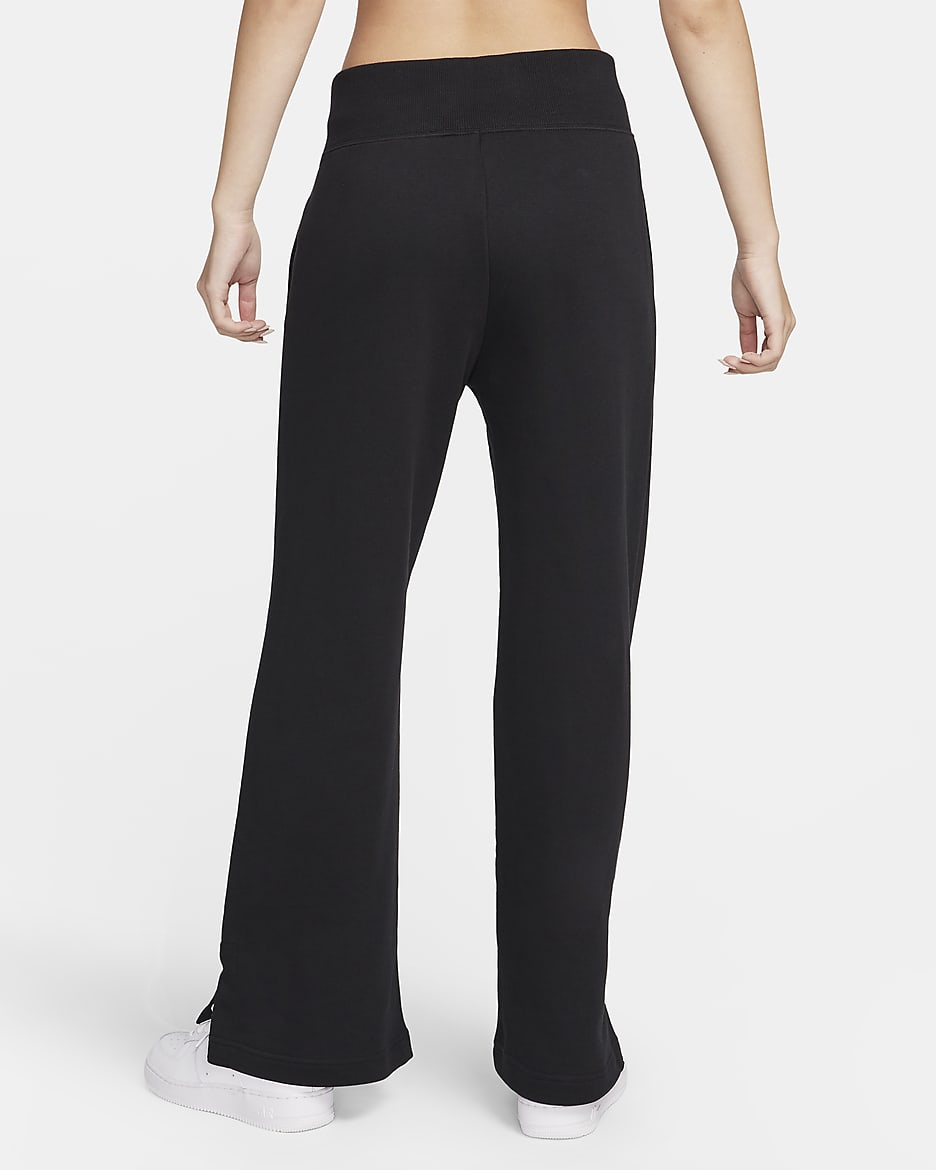 Nike Sportswear Phoenix Fleece Women's High-Waisted Wide-Leg French Terry Tracksuit Bottoms - Black/Sail