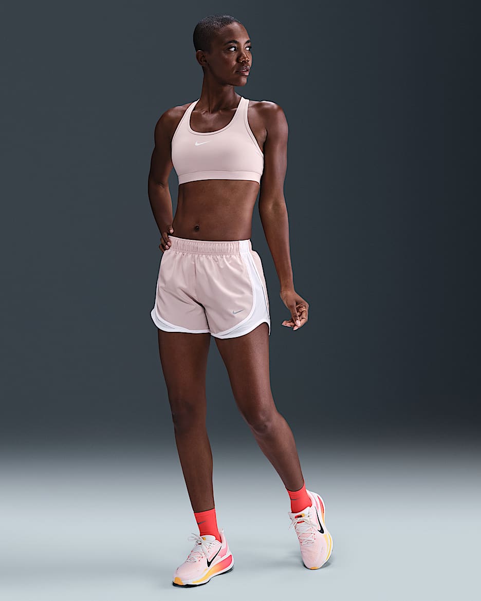 Nike Tempo Women's Dri-FIT Mid-Rise Brief-Lined Running Shorts - Silt Red/White/White