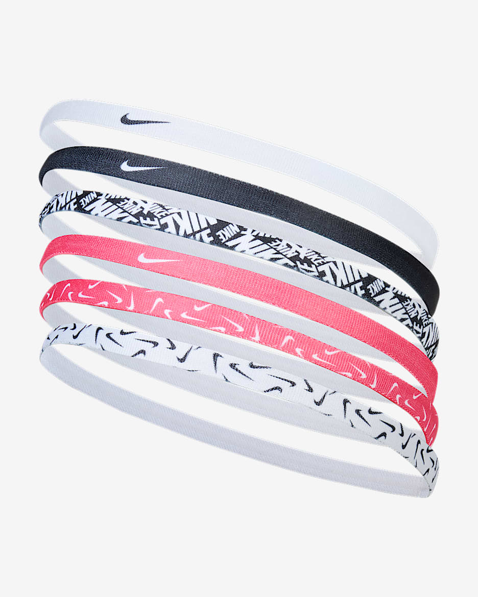 Nike Stirnbänder mit Print (6er-Pack) - Weiß/Aster Pink/Schwarz