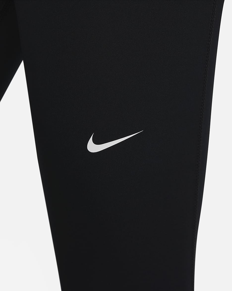 Nike Pro Women's Mid-Rise Crop Mesh-Panel Leggings - Black/Lilac Bloom/White
