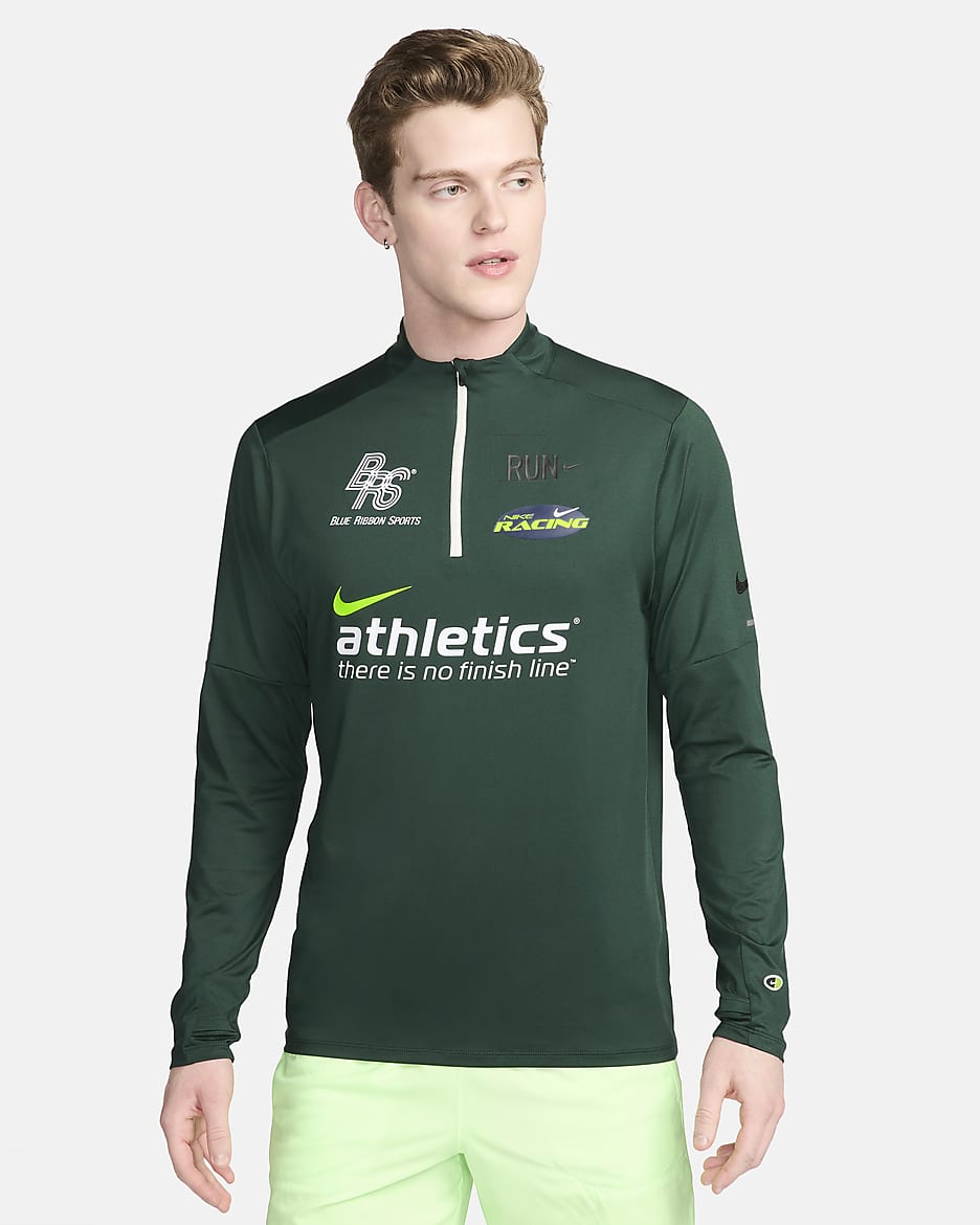 Nike Element Men's Dri-FIT 1/2-Zip Running Top - Pro Green