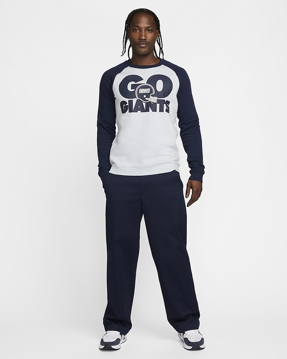 Sweatshirt Nike Historic Raglan (NFL Giants) för män - Field Silver/College Navy