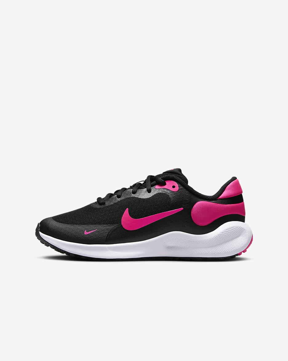 Nike Revolution 7 Older Kids' Running Shoes - Black/White/Hyper Pink