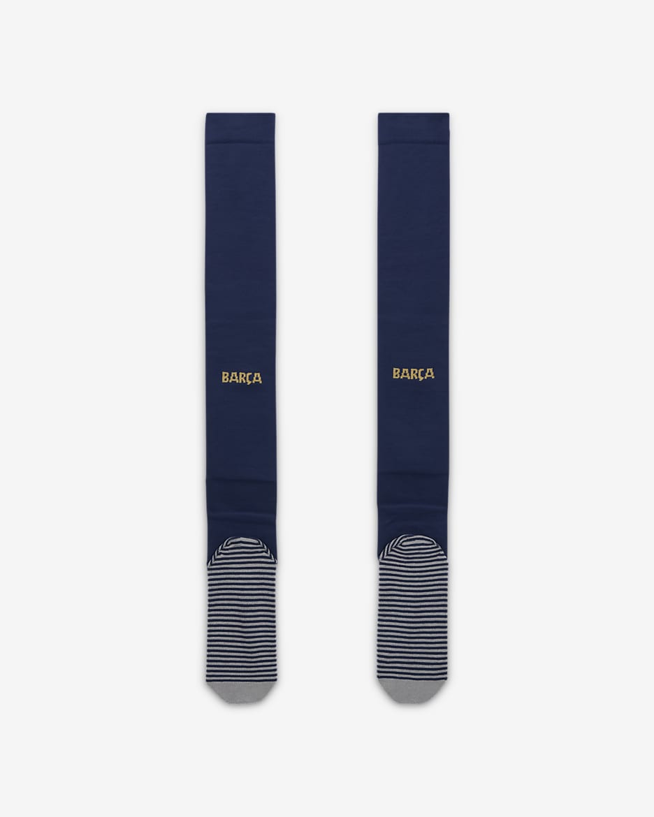 Calze da calcio al ginocchio Nike Dri-FIT FC Barcelona Strike – Home/Away - Midnight Navy/Club Gold