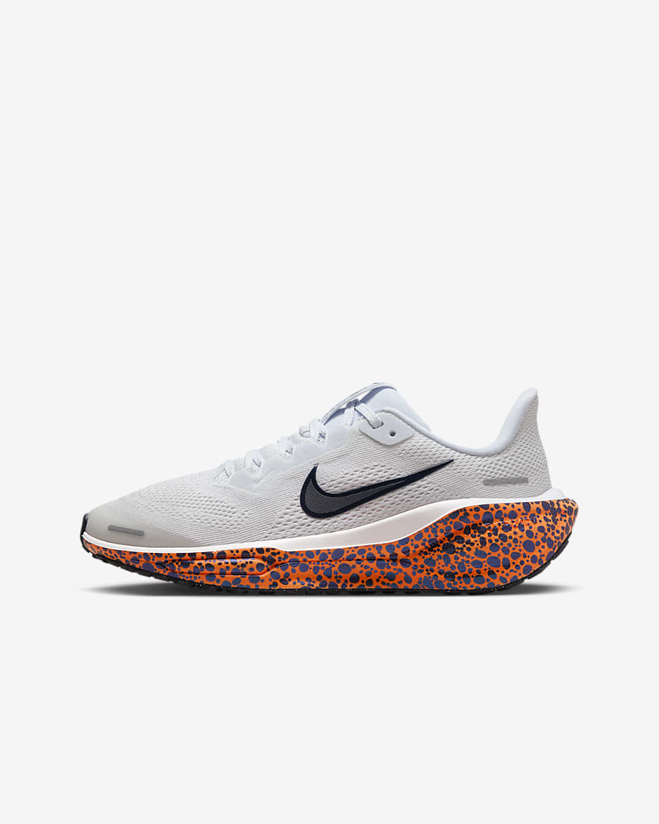 Nike Pegasus 41 Electric Older Kids' Road Running Shoes - Football Grey/Total Orange/Dark Obsidian