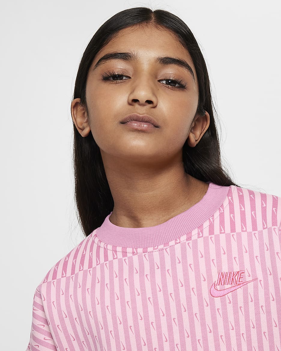 Sweat oversize Nike Sportswear Club Fleece pour ado (fille) - Magic Flamingo/Magic Flamingo/Hyper Pink