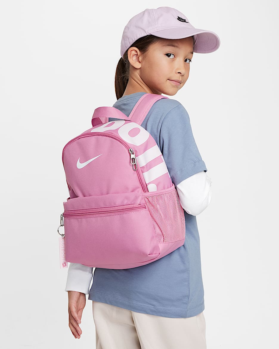 Nike Brasilia JDI Kids' Mini Backpack (11L) - Magic Flamingo/Magic Flamingo/White