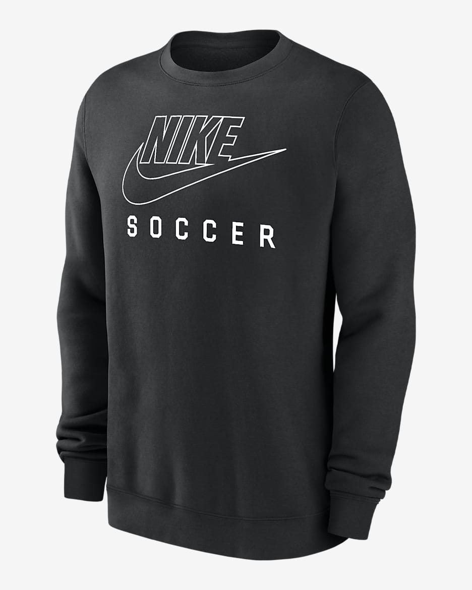 Sudadera de cuello redondo sin cierre de fútbol para hombre Nike Swoosh Club Fleece - Negro