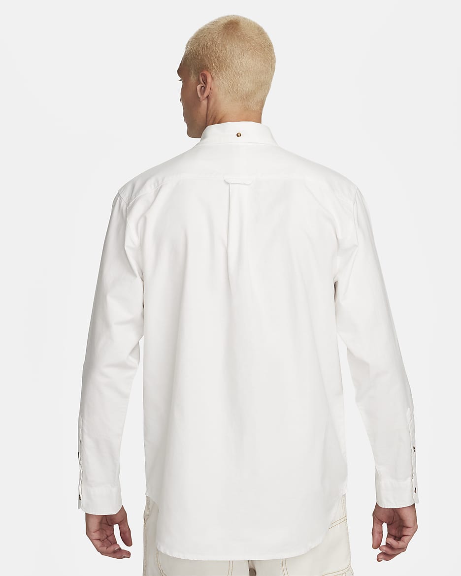 Nike Life Men's Long-Sleeve Oxford Button-Down Shirt - Summit White/Summit White/Summit White