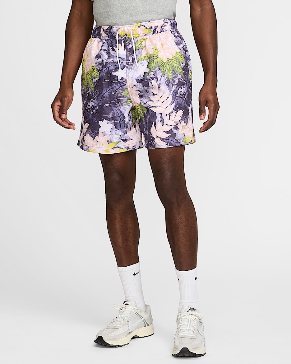 Shorts Flow para hombre Nike Club - Hortensias/Pasa oscuro/Uva ligero/Naranja ártico