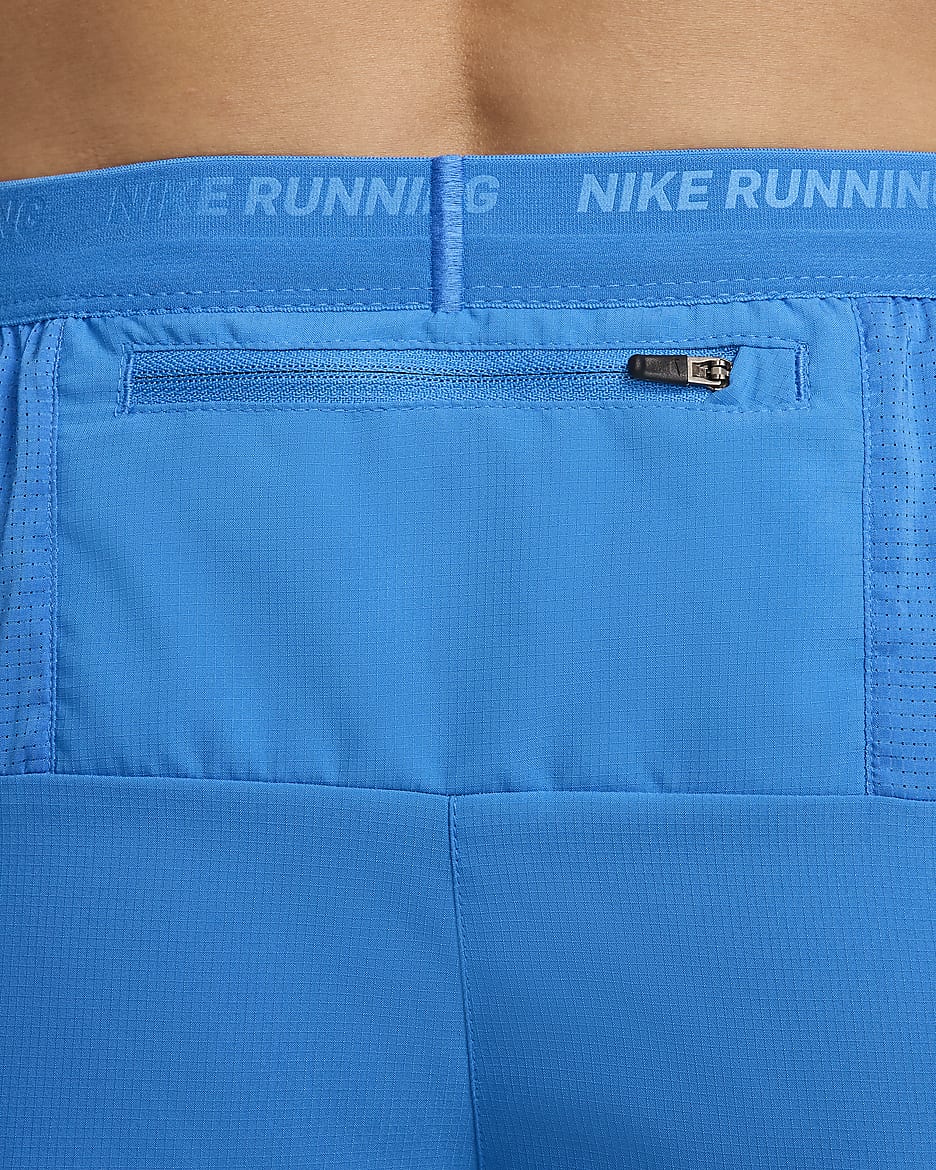 Nike Stride Run Energy Men's Dri-FIT 5" Brief-Lined Running Shorts - Light Photo Blue/Black/Stadium Green