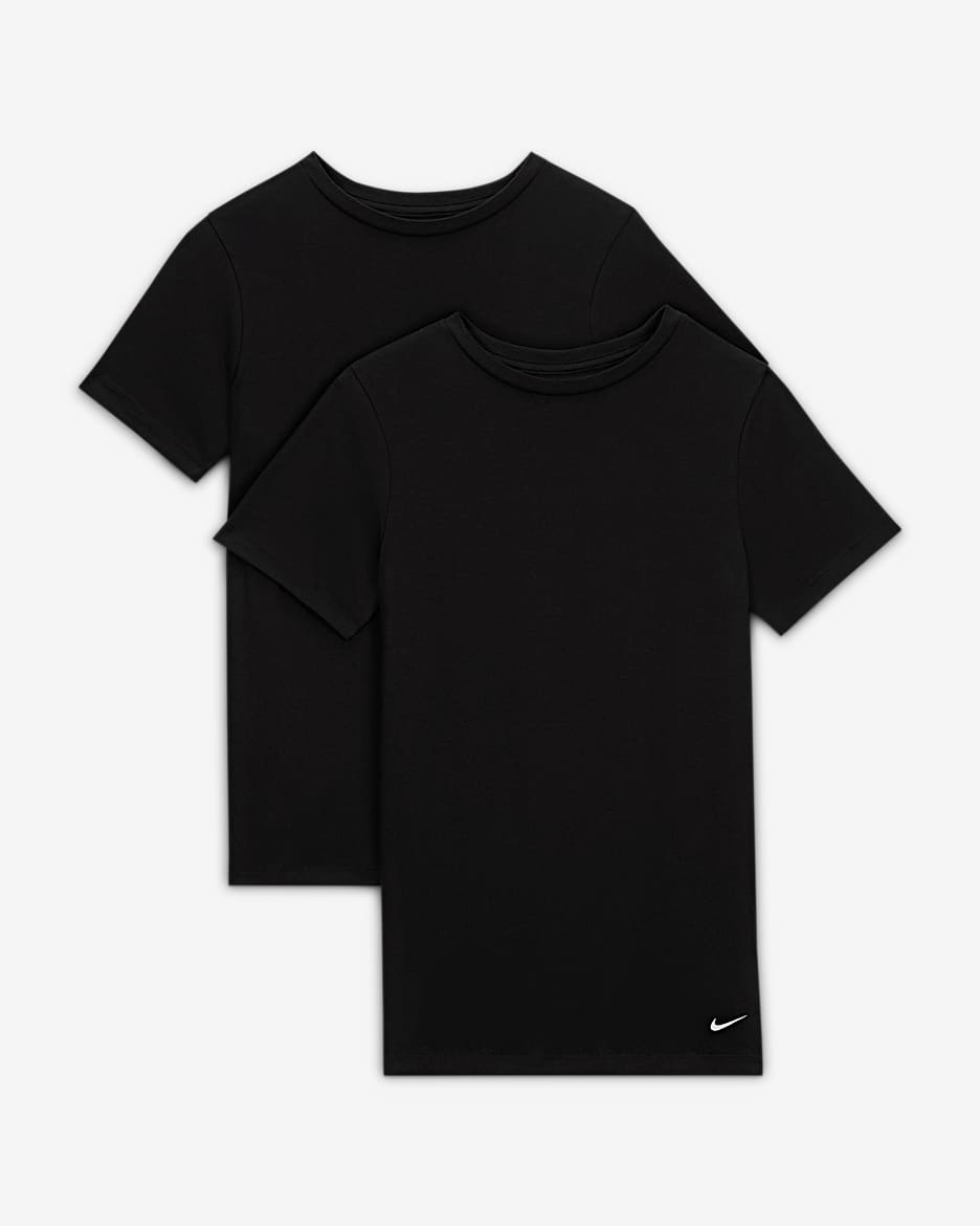 Nike Big Kids' Crew Undershirt (2-Pack) - Black