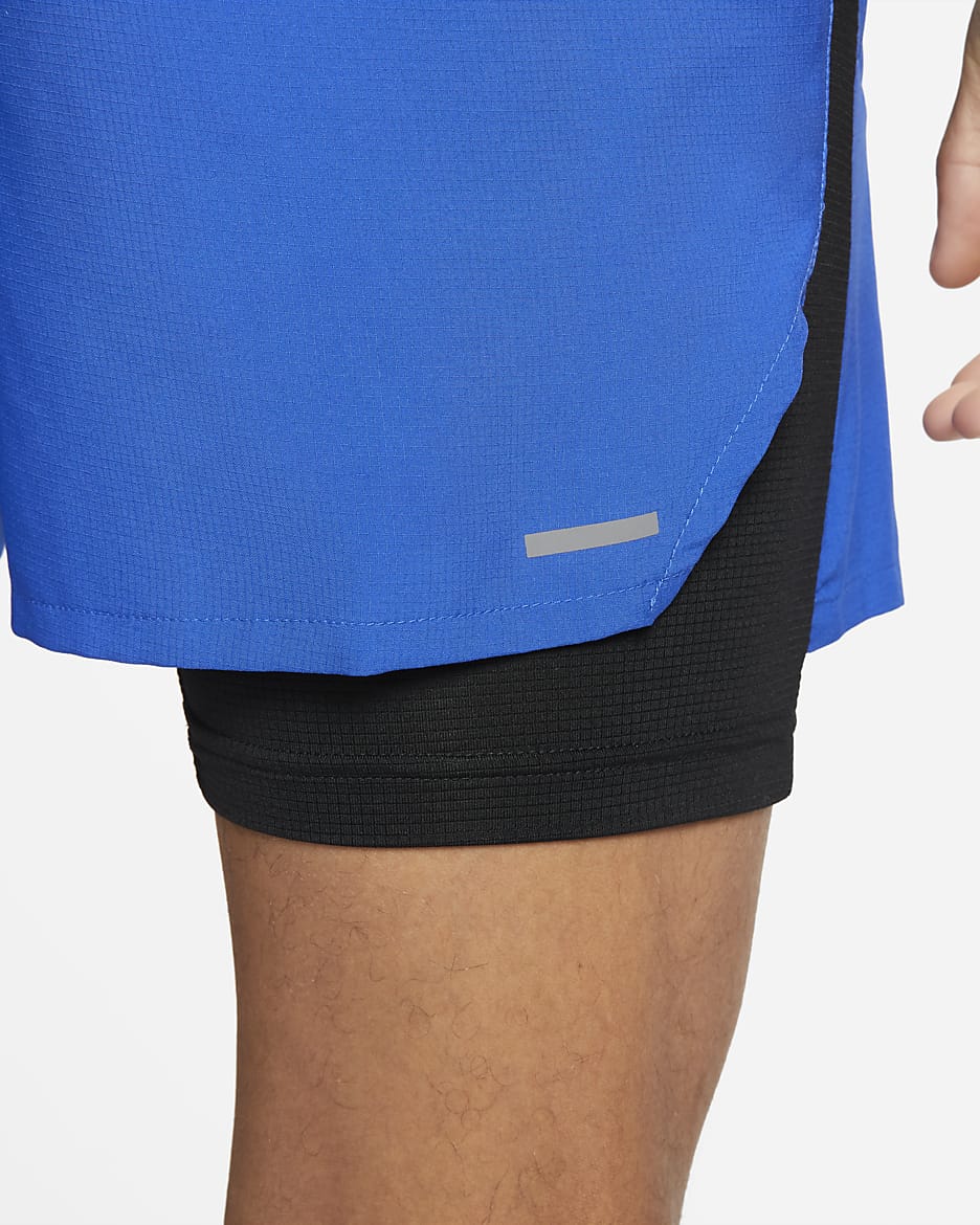 Nike Stride Men's Dri-FIT 13cm (approx.) Hybrid Running Shorts - Game Royal/Black/Black