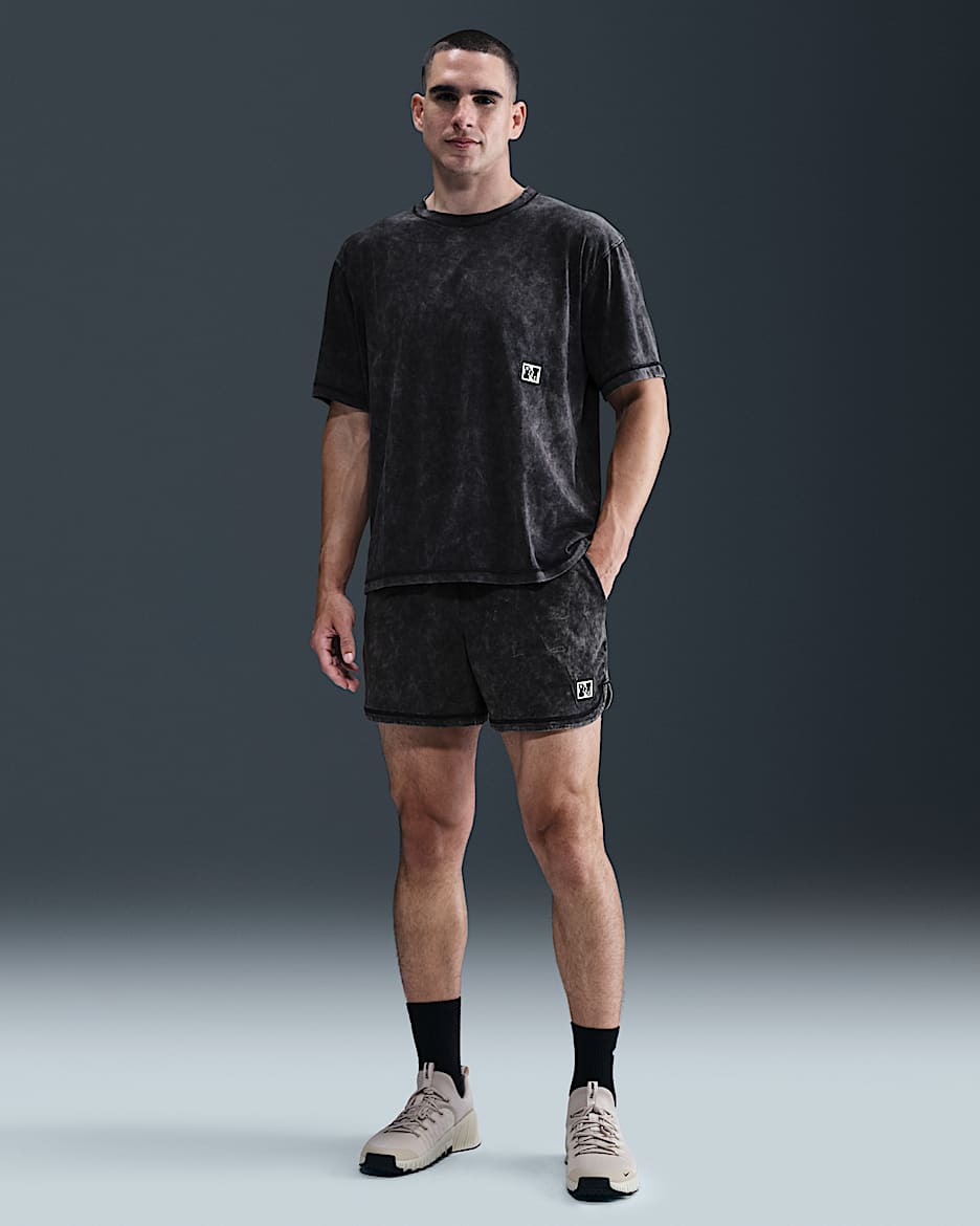 Short de fitness Dri-FIT Nike Gym Heritage 13 cm pour homme - Noir/Noir