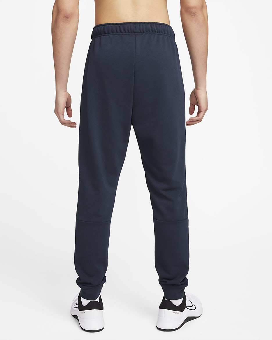 Nike Dry Men's Dri-FIT Taper Fitness Fleece Trousers - Obsidian/White