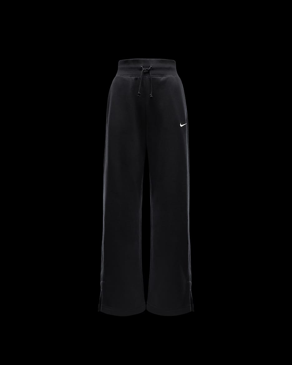 Nike Sportswear Phoenix Fleece Women's High-Waisted Wide-Leg Tracksuit Bottoms - Black/Sail