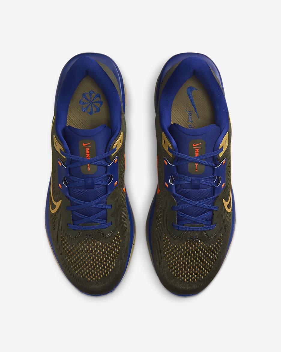 Nike Quest 6 Men's Road Running Shoes - Cargo Khaki/Deep Royal Blue/Neutral Olive/Infinite Gold