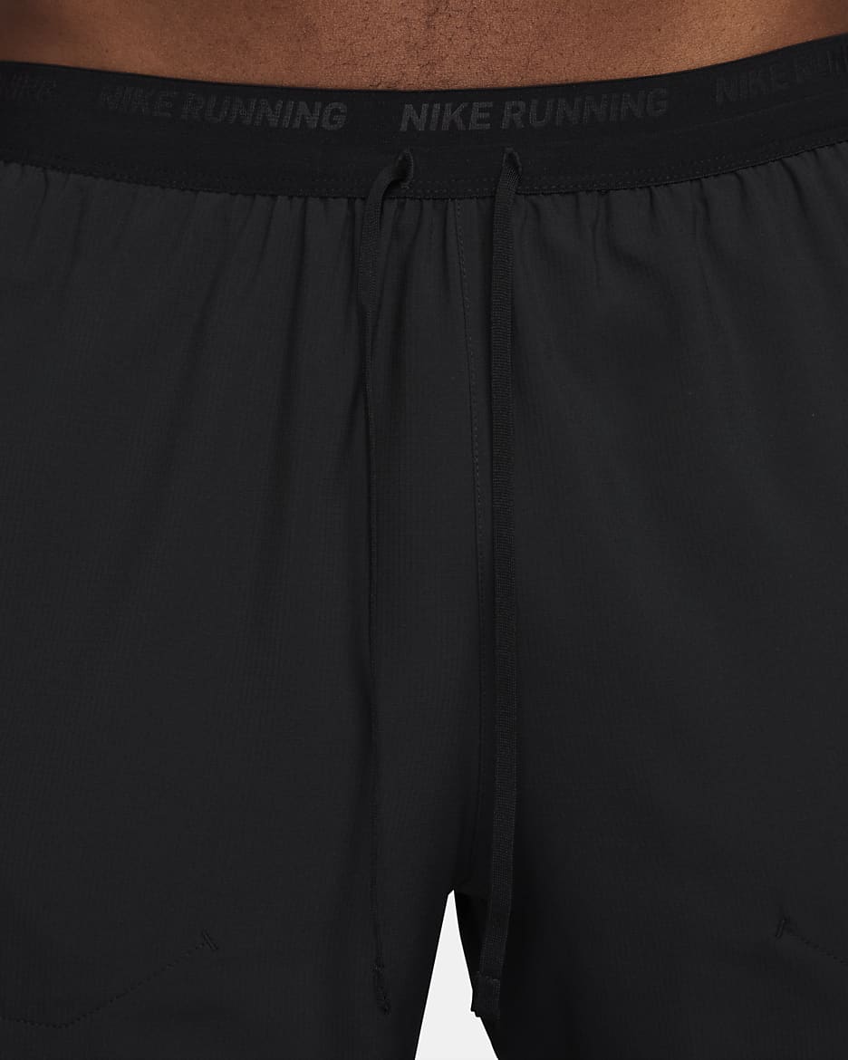 Nike Stride Men's Dri-FIT 18cm (approx.) 2-in-1 Running Shorts - Black/Black/Black