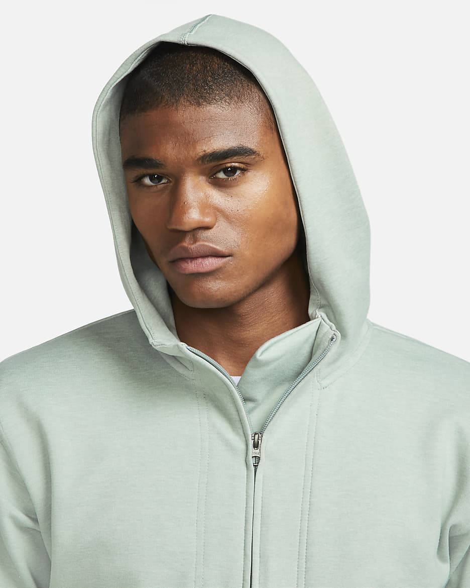 Nike Yoga Dri-FIT Men's Full-Zip Fleece Hoodie - Mica Green/Pure