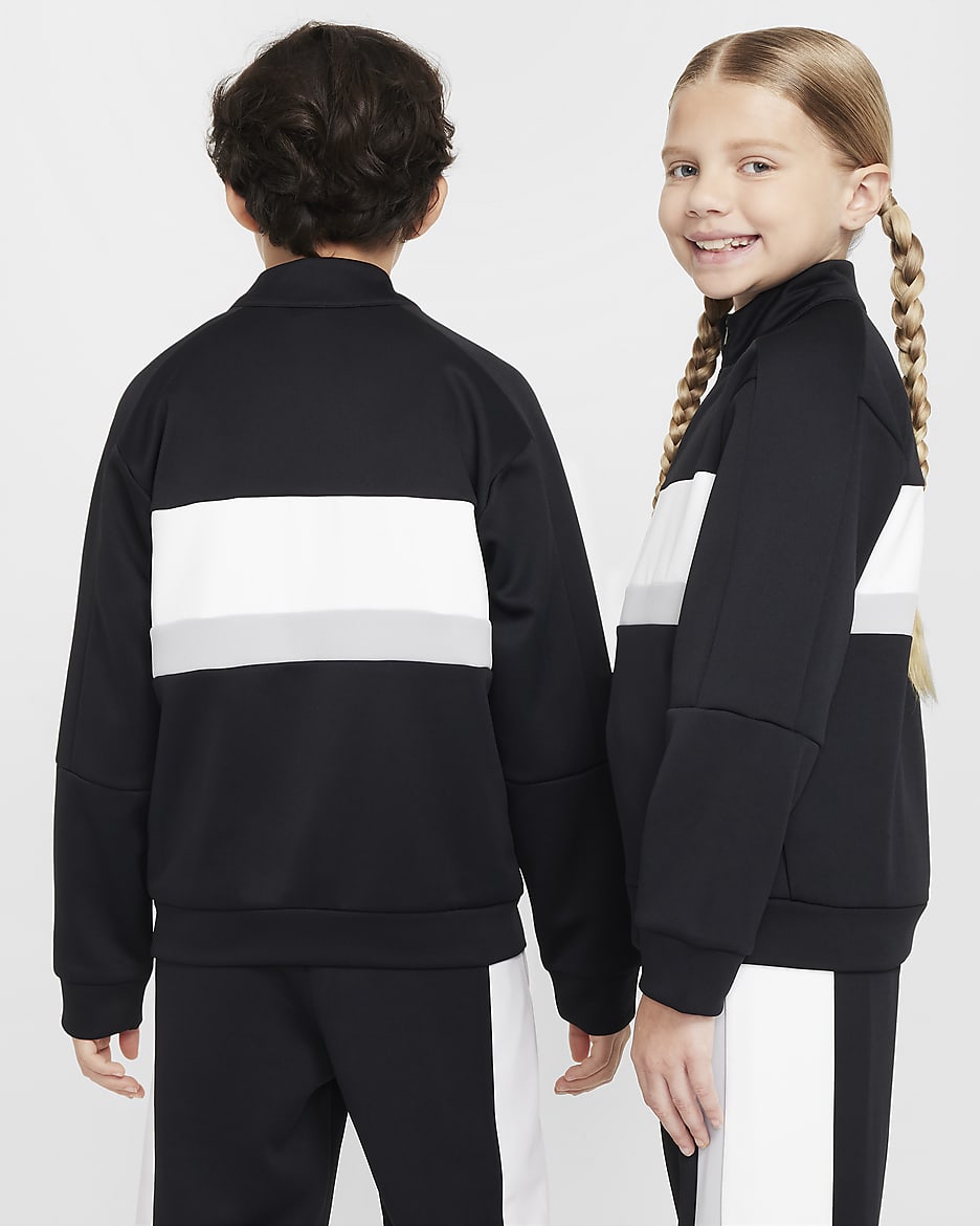 Nike Academy Older Kids' Dri-FIT Football Tracksuit Jacket - Black/White/Light Smoke Grey/White