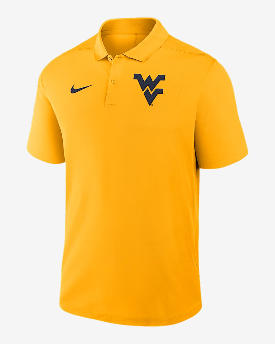 Polo universitario Nike Dri-FIT para hombre West Virginia Primetime Victory Primary Logo - Oro