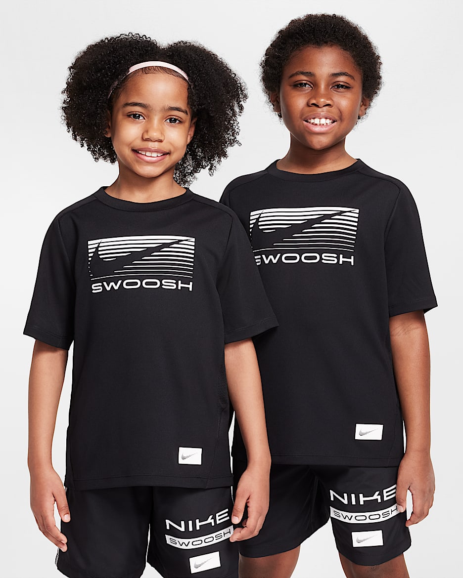 Playera de manga corta Dri-FIT para niños talla grande Nike Multi - Negro/Negro