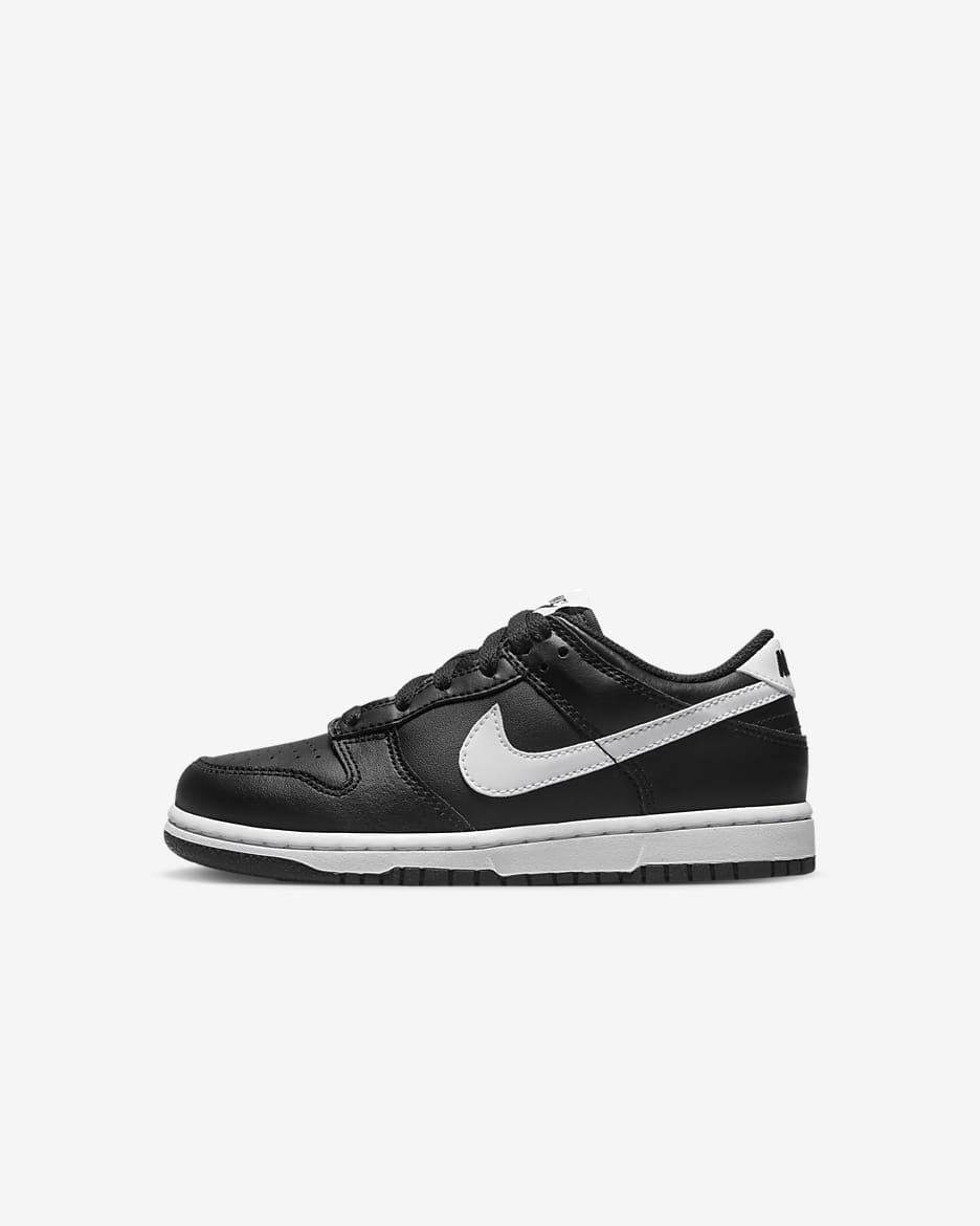 Nike Dunk Low Younger Kids' Shoes - Black/Black/White/White